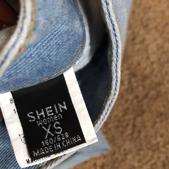 Shein strap high waisted hem jeans size xs - Picture 4 of 6